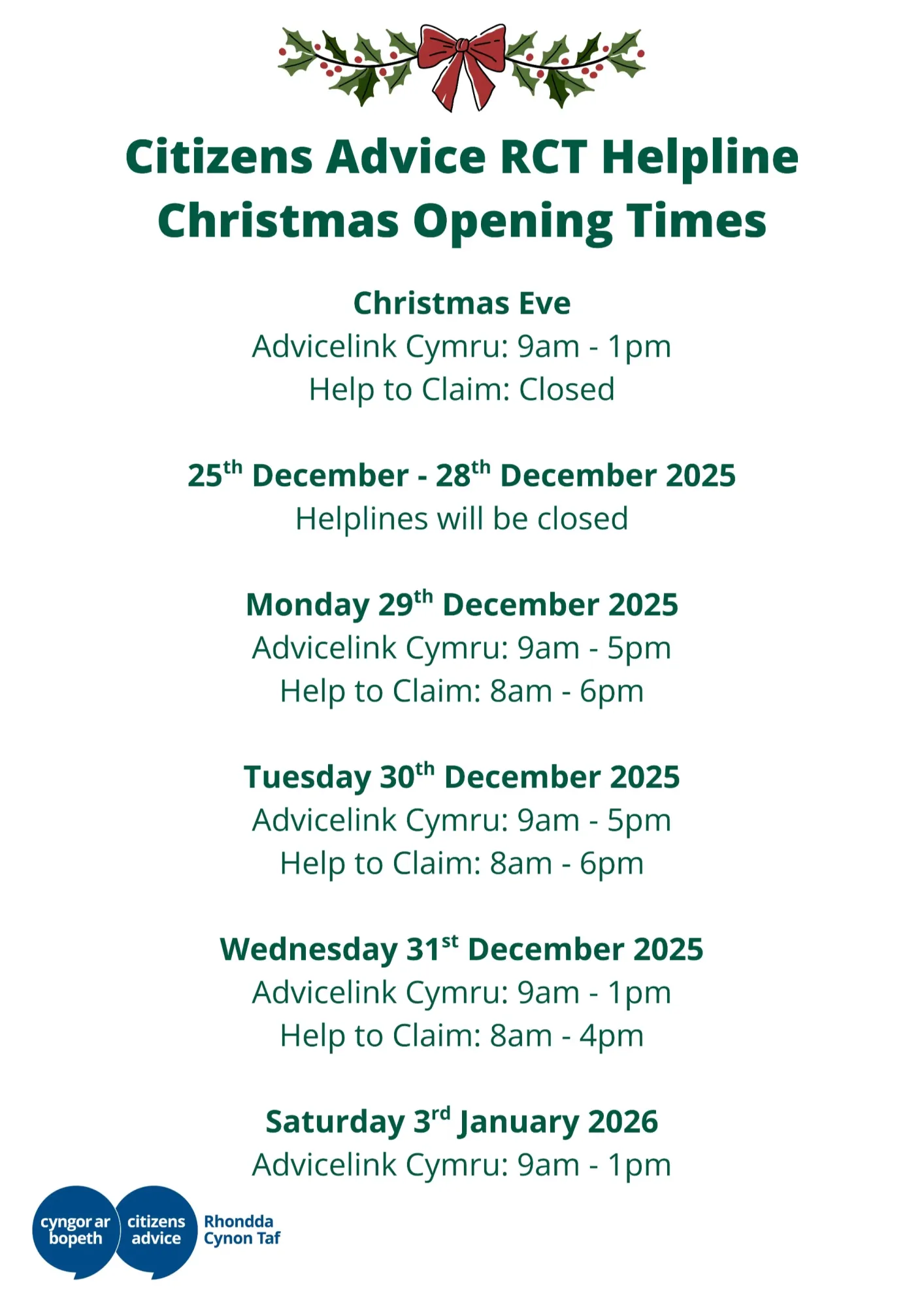 christmas helplines 25